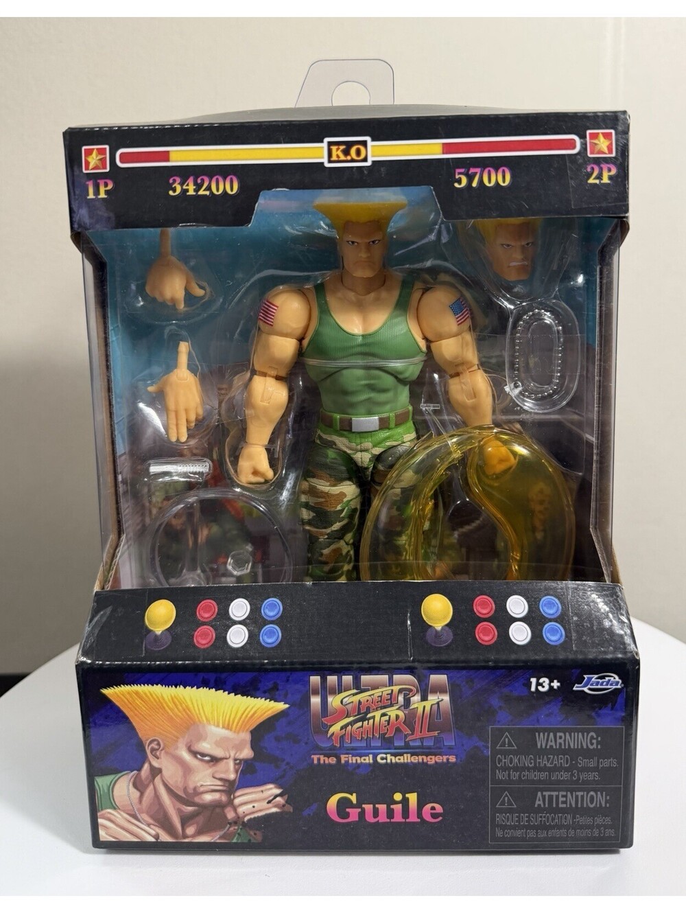 Jada Toys Ultra Street Fighter II Guile Player 2 Green 6" Figure
